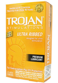 TROJAN ULTRA RIBBED 12 PACK
